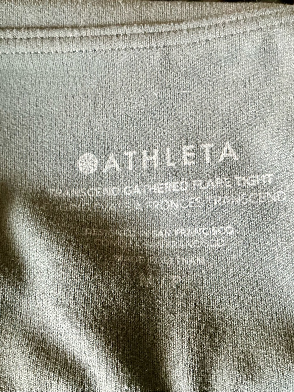 Athleta Trancend High Rise Flare Legging M MP Eden Green Medium Petite Pants PM - Picture 5 of 8